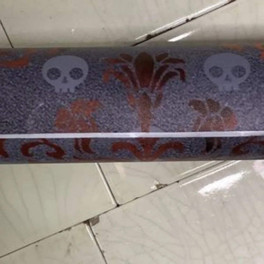 NWOT Gothic Sugar Skull Peel & Stick Wallpaper Roll Width 17.7